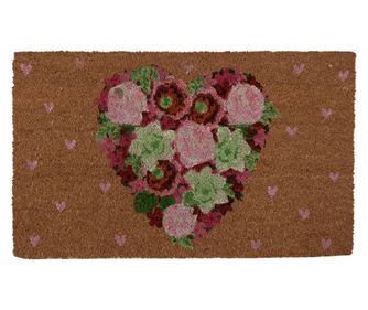 Kokosrost ház bejárati szőnyeg Szív 75x45x1 cm