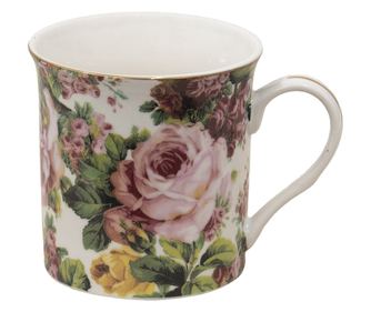 6 db többszínű porcelán bögre 12x8x9 cm, 330 ml