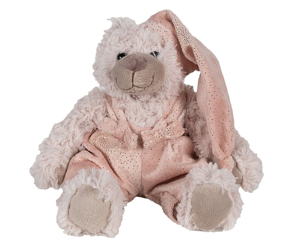 Brown and Pink Plush Bear Figurine 20x18x22 cm