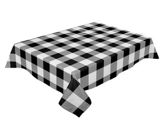 Fata de masa tip musama Pufo Classic, 140 x 160 cm, alb/negru