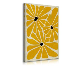 Vászonkép Muralo Sárga virágok absztrakt Boho 3D dekoráció a nappaliba 30x40 30x40