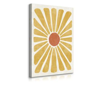 MALBA NA PLÁTNĚ ŽLUTÝ KVĚT KVĚT BOHO ROSTLINY BOHO STYLU 50x70  50x70