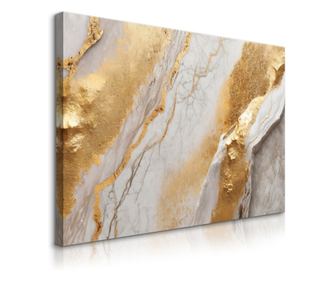 Tablou Muralo Decoratiuni de perete pentru living pe panza 70 cm x 50 cm auriu nisip marmura abstrac  70x50