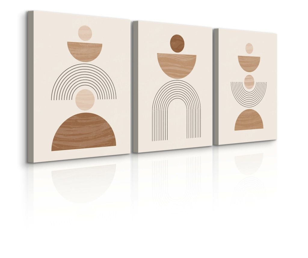  Set 3 tablouri Minimalista absztrakt minta a nappaliba 3D azték stílusban 90x40