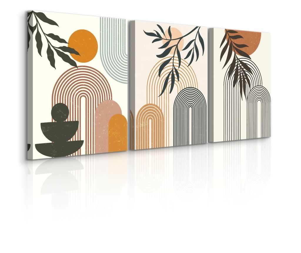  Set 3 tablouri boho stílusú díszek absztrakt azték 3D dekoráció 90x40 90x40