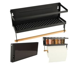 Raft magnetic de frigider 2in1, pentru condimente si prosop de bucatarie