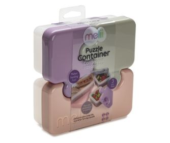 Melii Puzzle Posuda za Hranu za Bebe, Siva i Boje Sljeza