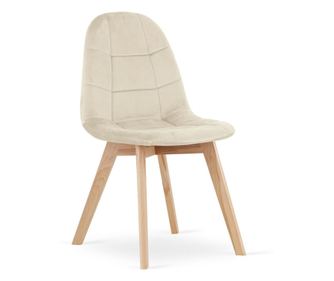 Scaun bucatarie/living, Artool, Bora, catifea, lemn, bej, 44.5x54x81.5 cm