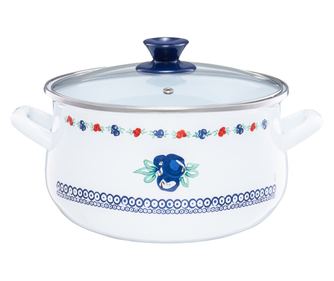 Oala email cu capac 20cm, 3.8L, EMALIA OLKUSZ Kalina