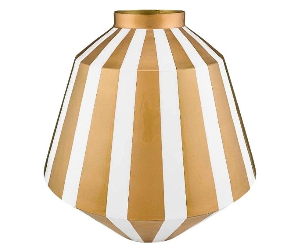 Διακοσμητικό Βάζο, Μέταλλο, Pip Studio, Λευκό-Χρυσό, 35 εκ., Royal Dot Delight Collection