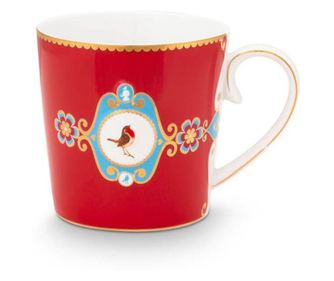 Pip Studio Porculanska šalica, Crvena, 250ml, Kolekcija Love Birds