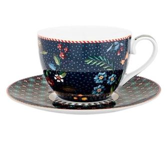 Šalica za espresso s tanjurićem, Pip Studio, 280ml, kolekcija Berry Blues