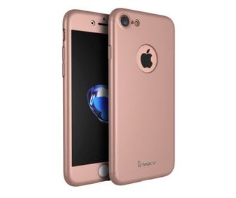Eredeti IPAKY MyStyle FullBody tok Rose-Gold színben Apple iPhone 8 Plus-hoz, 360 fokos teljes lefedettség védőfóliával.