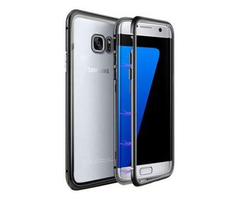 Samsung Galaxy S7 Edge mágneses 360 fokos fekete tok, MyStyle Perfect Fit prémium edzett üveg hátlappal + védőfólia
