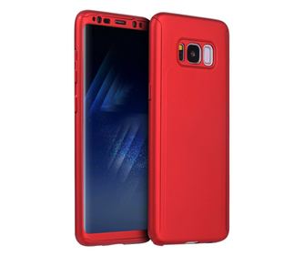 Husa 360° Matte Full Protection - Samsung Galaxy S8 Plus - Rosu - (fata + spate + folie de protectie din silicon)