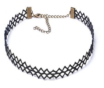 Choker Mystyle Fashion Black Mesh - Colier elegant pentru gat - Black Delux
