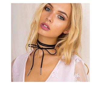 Choker Mystyle Fashion Black Snur - Colier elegant pentru gat - Black Delux