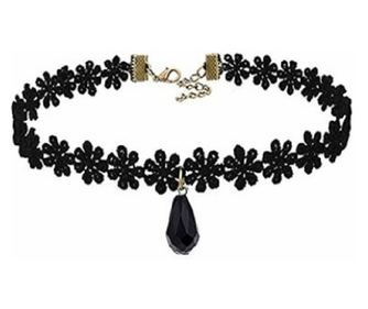 Choker Mystyle Fashion Black Gothic Flower - Colier elegant pentru gat
