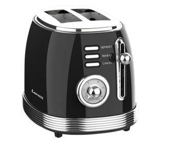 Тостер за хляб Laretti LR-EC2355, 850W, Размразяване, Подгряване, 6 нива, Тава за трохи, Черен/инокс