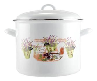 Levendulás Zománcozott fazék 20 cm+fedő