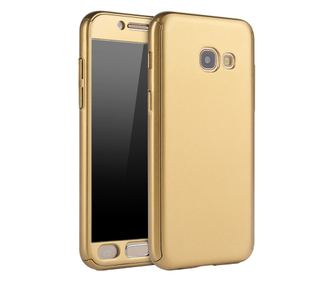 Husa 360° Matte Full Protection - Samsung Galaxy A3 2017 - Auriu - (fata + spate + geam sticla)