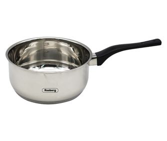 Rosberg R51210E18K cratita cu fund dublu, 18 cm, 2,1 litri, maner din bachelita, inox