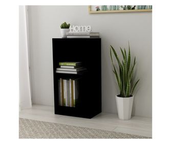 Етажерка за книги, черна, 40x24x75 см, инженерно дърво