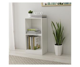 Етажерка за книги, бяла, 40x24x75 см, инженерно дърво