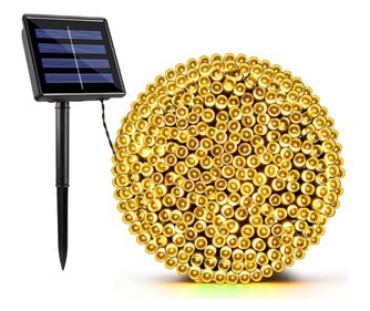 Instalatie Craciun Solara MRG M953, Alb Cald, 10 Metri, Decorativa Pentru Exterior, Panou Solar Inclus, Pentru Gradina, Brad Cra