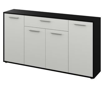 Черна и бяла HDF скрин Lunia 163x33x86 см