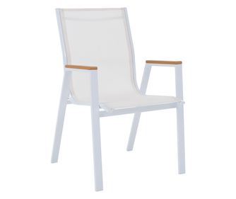 Zložljiv vrtni stol iz belega hrasta in jekla Bonto 61x56x90 cm