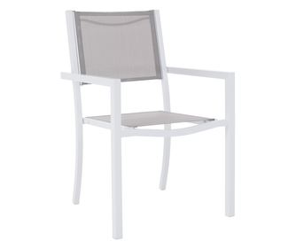 Zložljiv vrtni stol iz belega in sivega jekla Dorio 56x62x86 cm
