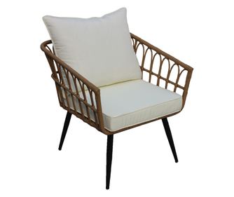 Stol od umjetnog ratana za vrt crne i bež boje Araly 64x66x75 cm