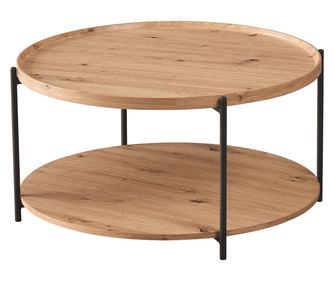 Stolić za kavu Lapis, Artisan Oak MDF, Crni metal, 80x40 cm