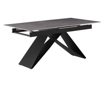 Маса за хранене разтегателна черна Majed 160-200x90x75 см