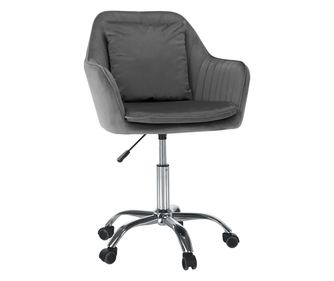 Pisarniški stol Klian Grey Velvet Chrome 59x61x87/101 cm