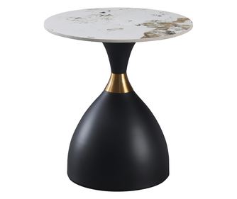 Bijeli Mramor Crno Zlatni Čelični Stol Odis 50x54 cm