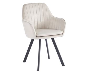 Designer fotel bézs szövettel és fekete fém lábakkal - Auril 57x56x87,5 cm