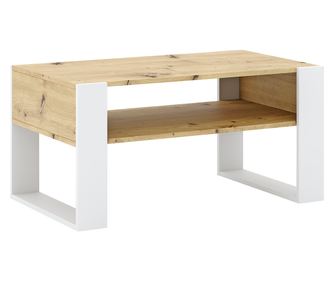 Klubska mizica Cara, artisan hrast in bela, 90x53,2x45 cm