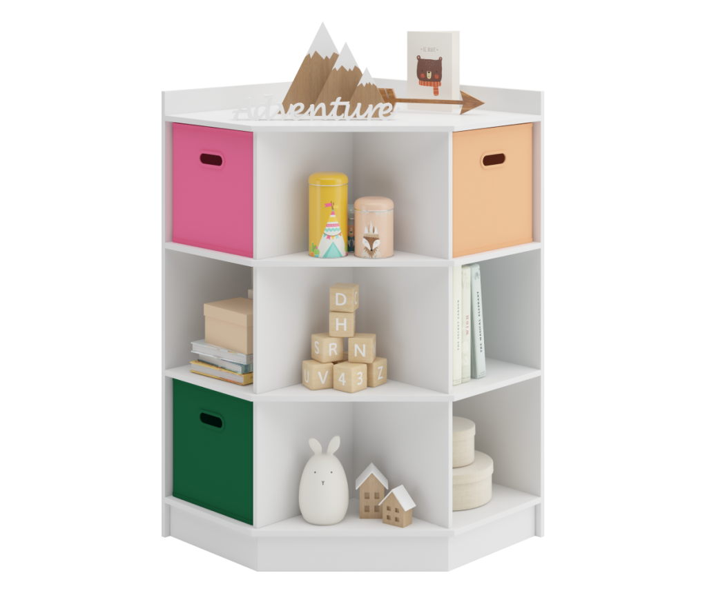 Luige Višebojna Kutna Polica od Melamina, 85x60x94 cm