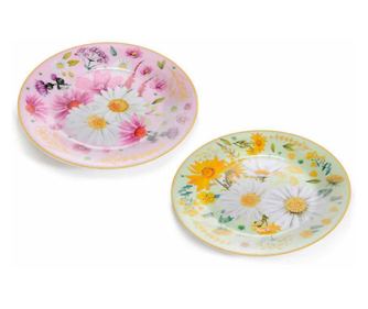 Set od 6 višebojnih porculanskih tanjura 19 cm