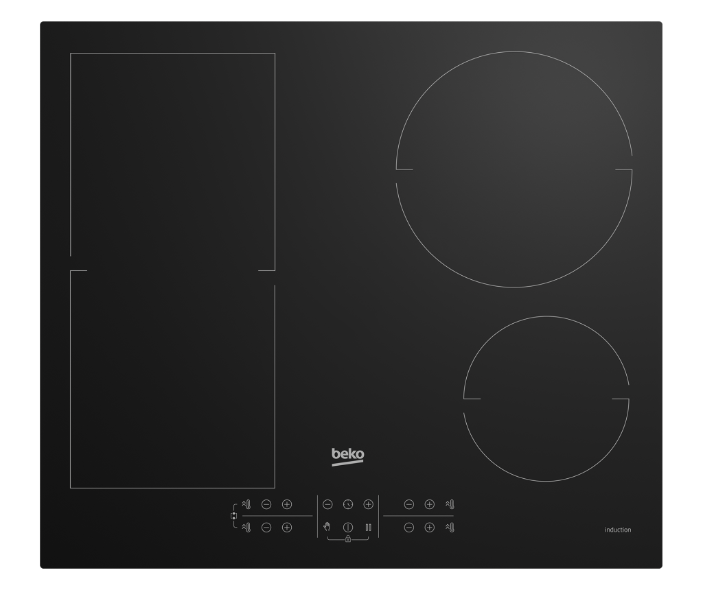 Beko HII64200FMT Plită cu Inducție Încorporabilă Neagră, 60 cm, 4 Zone