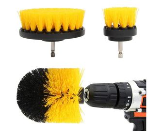 Perii curatare pentru burghiu, Plastic/Metal, 3 buc, 4.5-9.5 cm, Galben/Negru