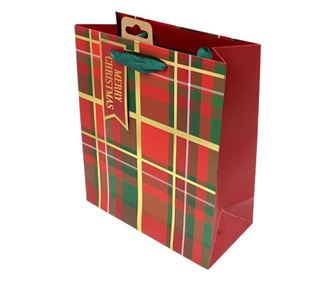 Poklon vrećica, papirnata, kolekcija Clairefontaine od Eurowrap, 33x26,5 cm, dubina 14 cm, Tartan