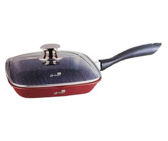 Tigaie grill antiaderenta cu maner 28*28cm burgundy