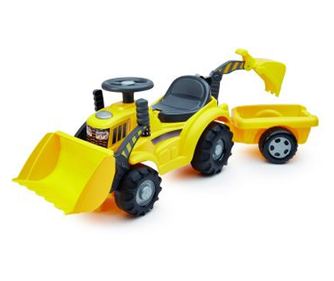 Écoiffier: Traktor bébitaxi emelőkanállal és utánfutóval - 102 x 28 x 38 cm (7600000498)