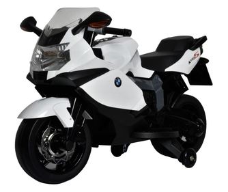 Детски електрически мотоциклет BMW, Buddy Toys, + 3 години, 3 км/ч, Бял/Черен