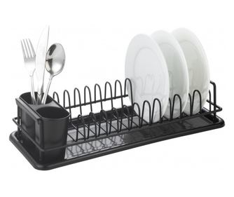 Uscător de vase Rosberg R53000M, 41,5x17,5x9,5 cm, Tavă detașabilă, Negru