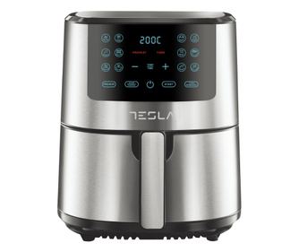 Фритюрник с горещ въздух Tesla AF501BX, 1300W, 5 л, 12 програми, Незалепващо покритие, Touch screen, Инокс