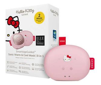Aparat de masaj facial, Geske, Smart Sonic 8 in 1, rece si fierbinte, Hello Kitty, Roz